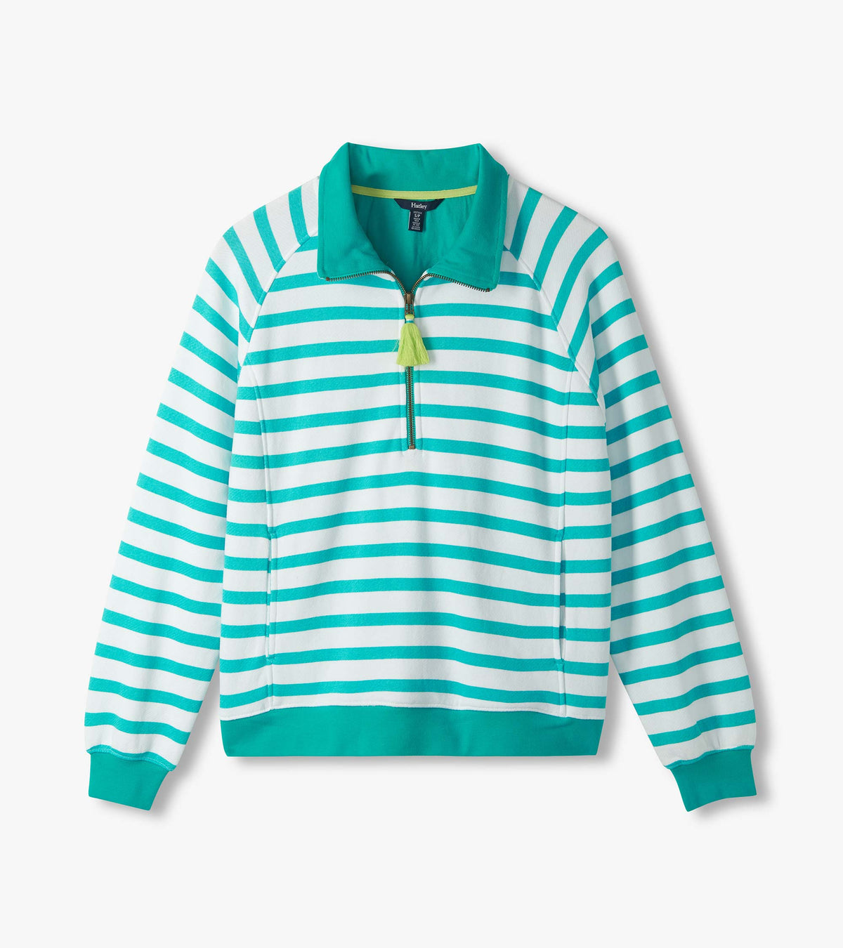 Mock Neck Pullover - Green Ceramic Stripes - Hatley Women