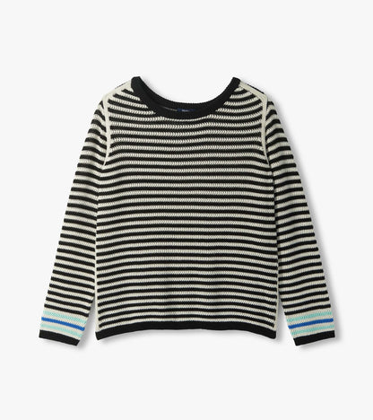Pointelle Stripe Sweater - Classic Black - Hatley Women