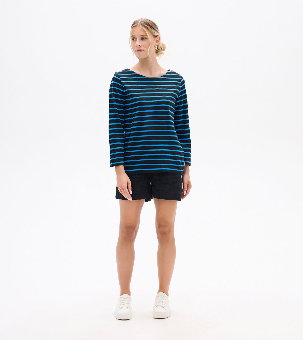 Button Bretton - French Blue Stripes - Hatley Women