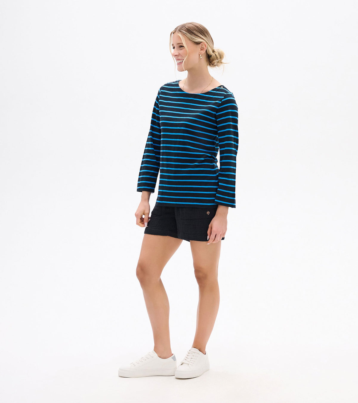 Button Bretton - French Blue Stripes - Hatley Women