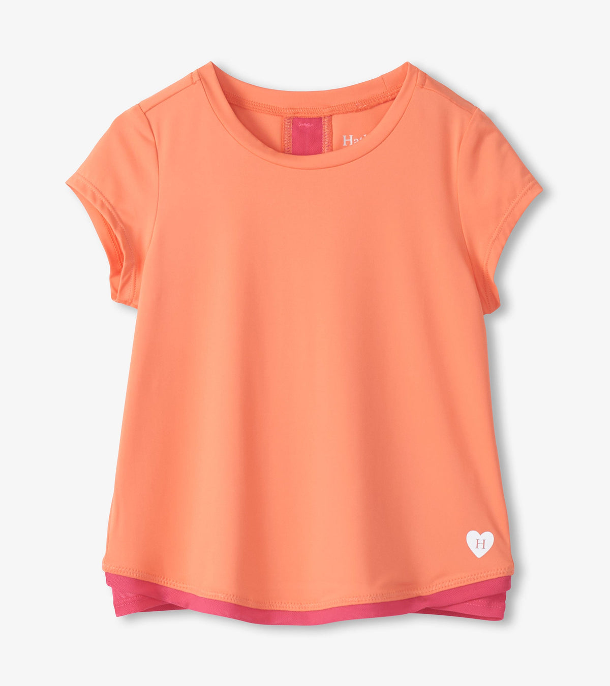 Girls Fusion Coral Mesh Trim T-Shirt - Hatley Girls