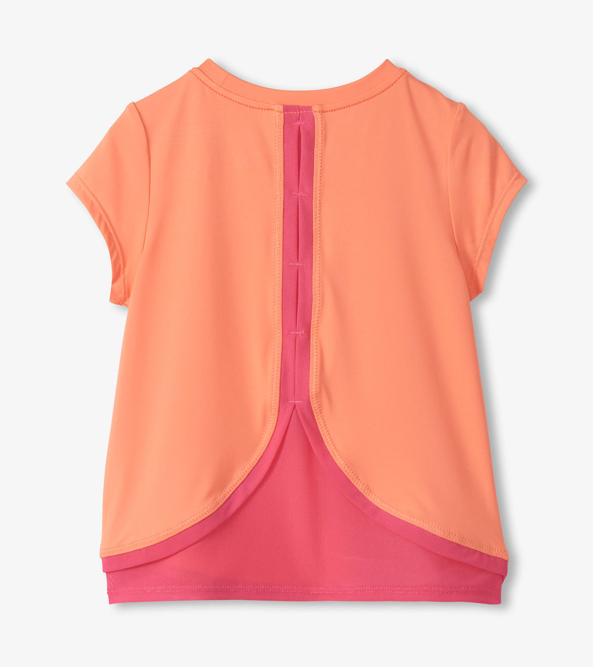 Girls Fusion Coral Mesh Trim T-Shirt - Hatley Girls