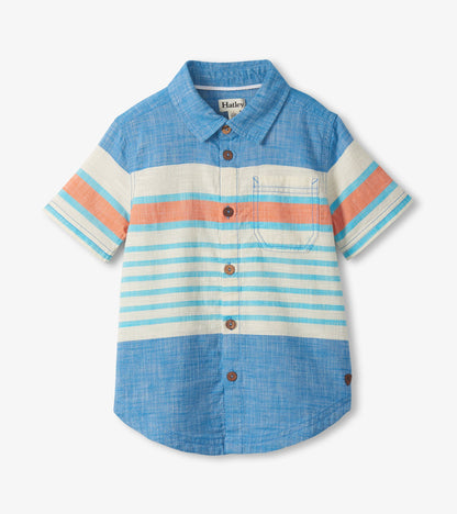 Boys Fresh Stripes Chambray Button Down Shirt - Hatley Boys
