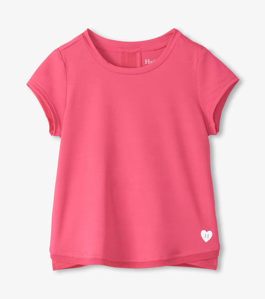 Girls Fandango Pink Mesh Trim T-Shirt - Hatley Girls