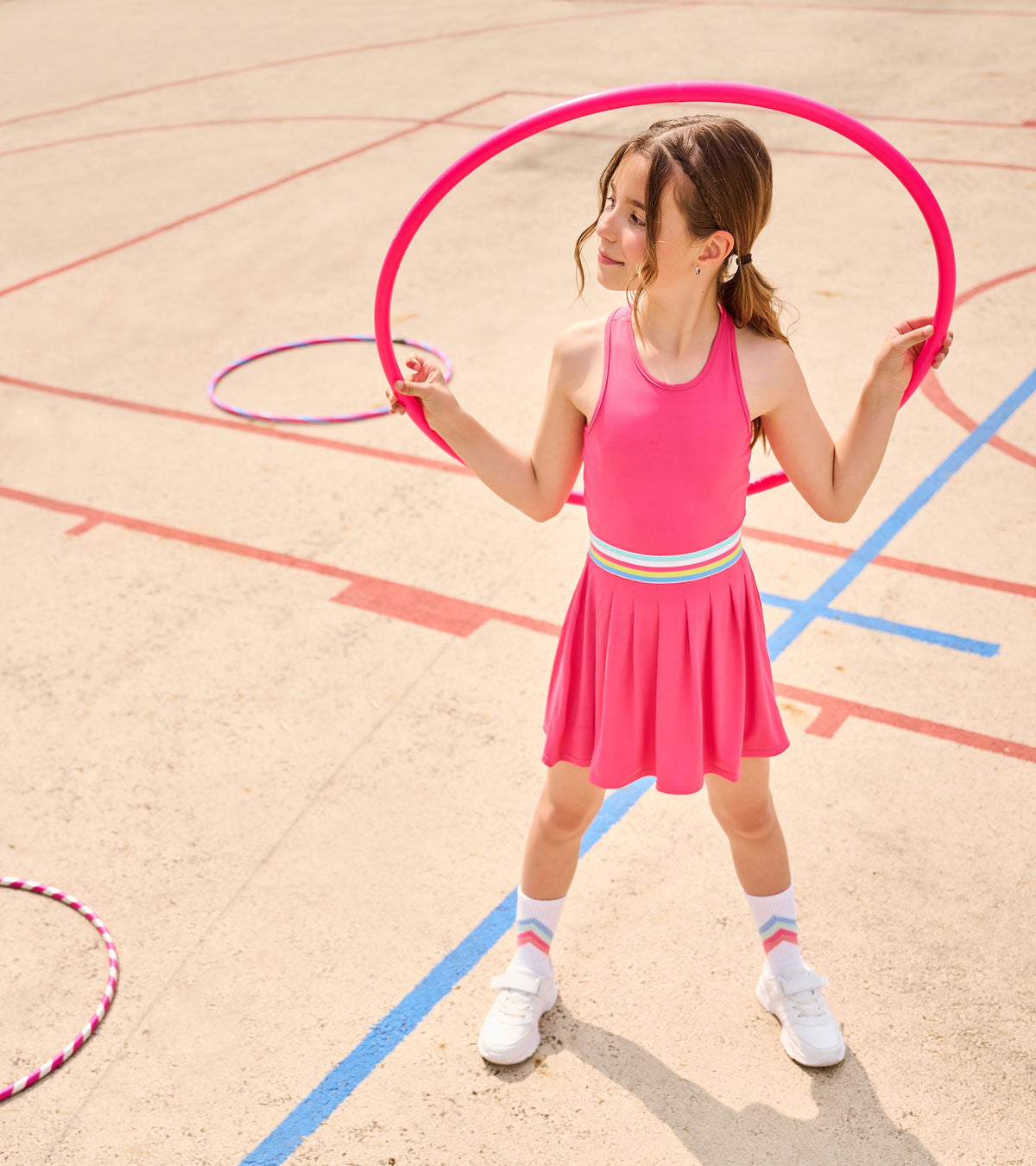 Girls Fandango Pink Pleated Active Dress - Hatley Girls