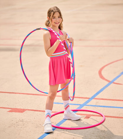 Girls Fandango Pink Pleated Active Dress - Hatley Girls