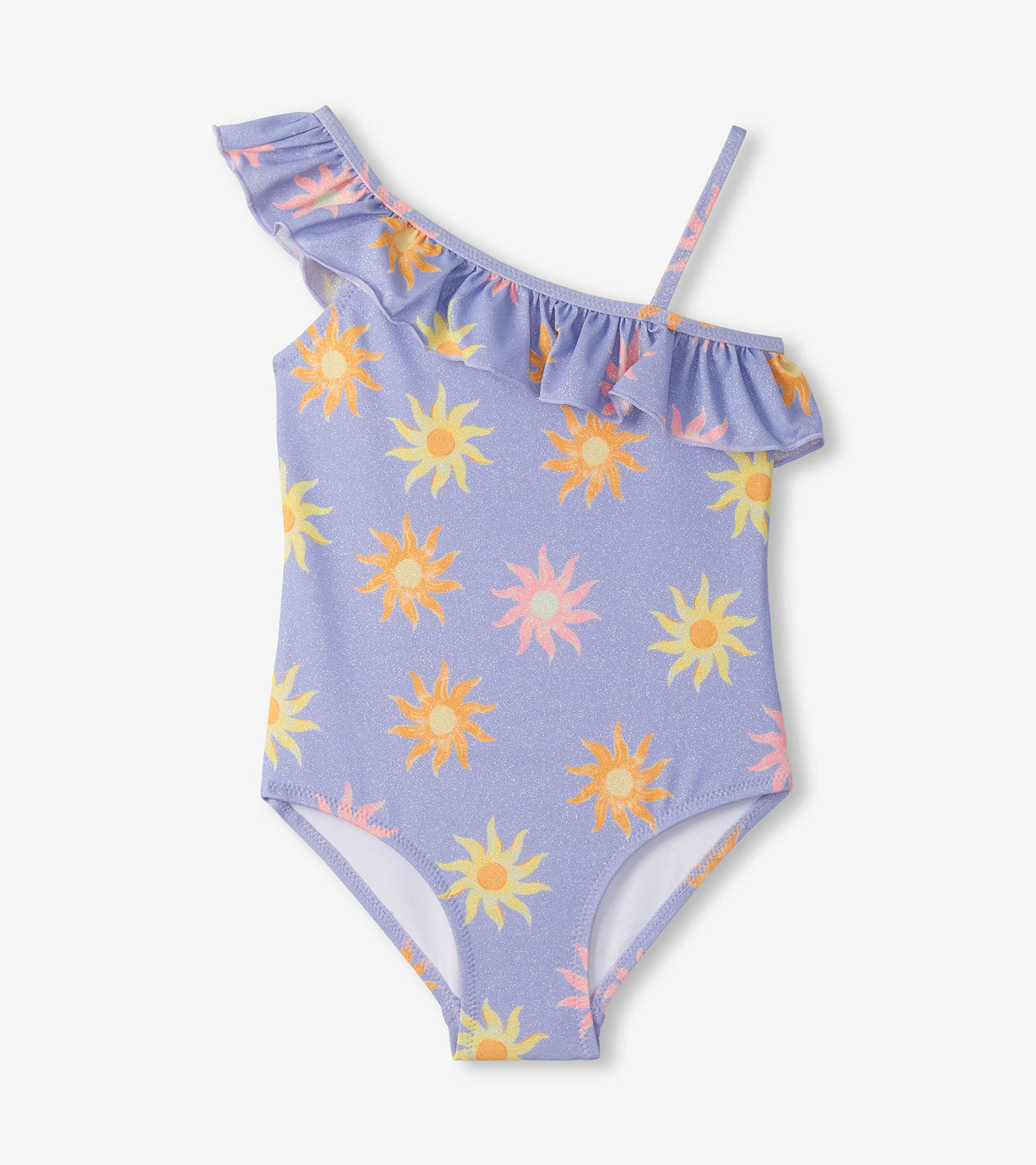 Girls Lavender Sunshine One-Shoulder Swimsuit - Hatley Girls