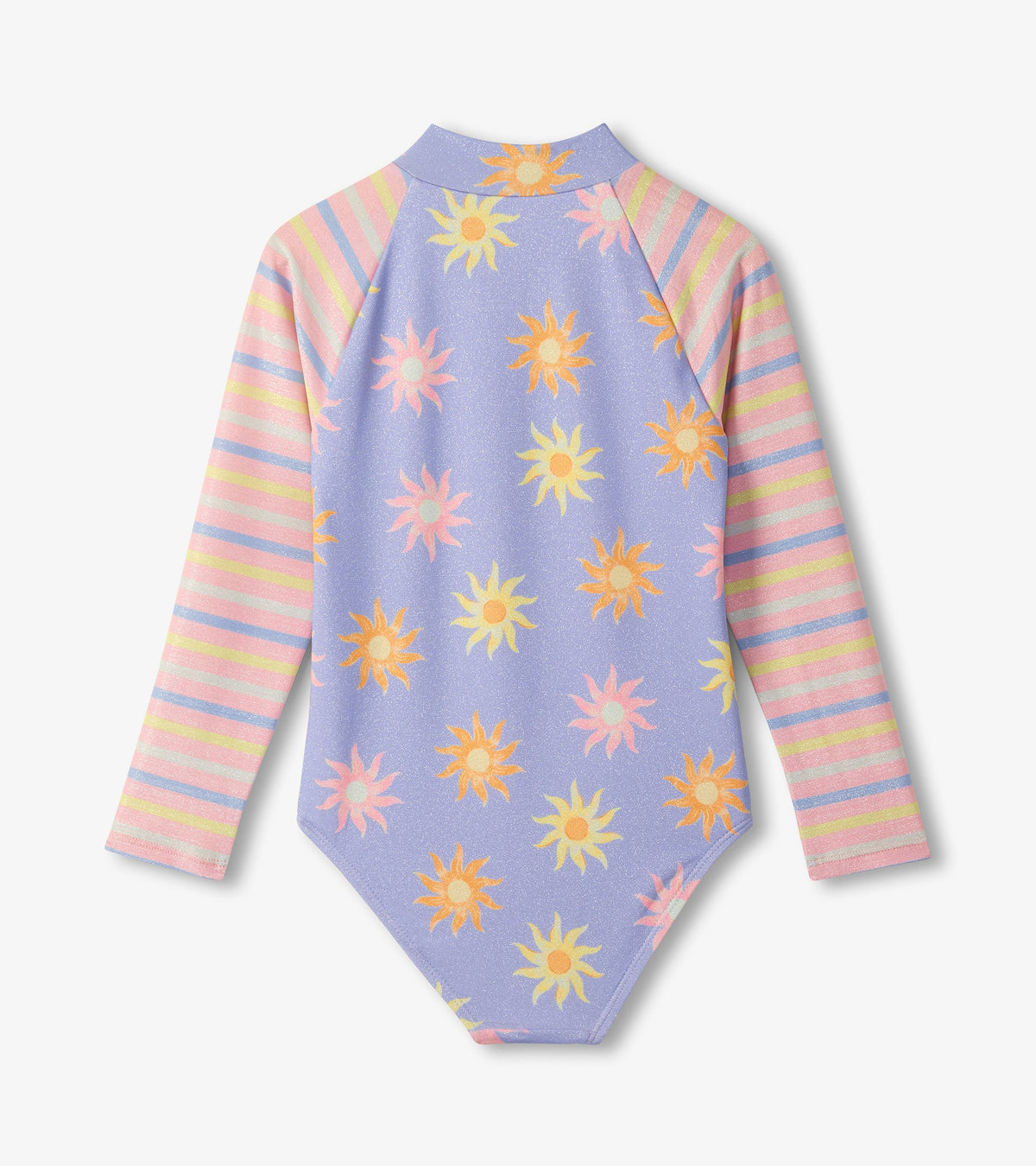 Girls Lavender Sunshine Long Sleeve One-Piece Rashguard Swimsuit - Hatley Girls