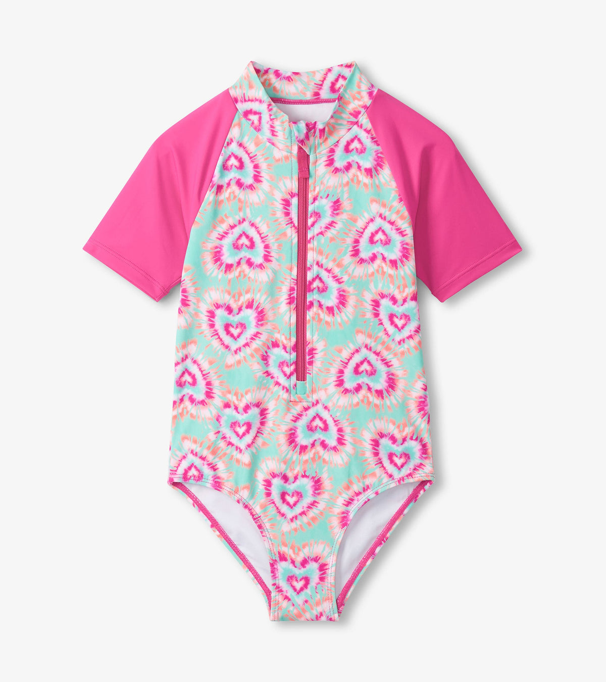 Girls Hearts One-Piece Rashguard Swimsuit - Hatley Girls