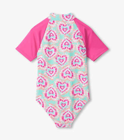 Girls Hearts One-Piece Rashguard Swimsuit - Hatley Girls