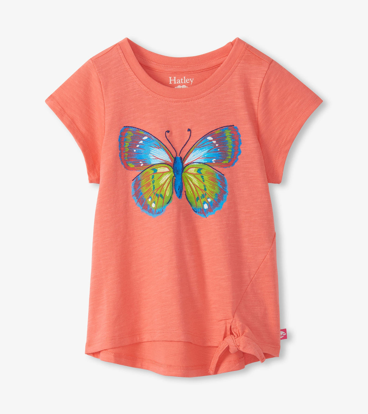 Girls Butterfly Tie Front T-Shirt - Hatley Girls