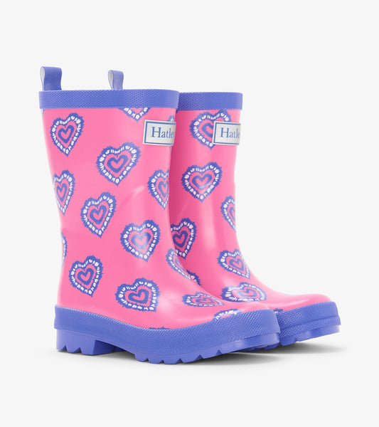 Girls Heart Burst Shiny Rain Boots - Hatley Girls