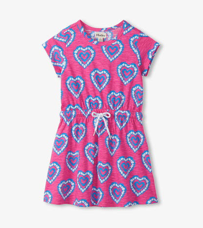 Girls Heart Burst Short Sleeve Dress - Hatley Girls