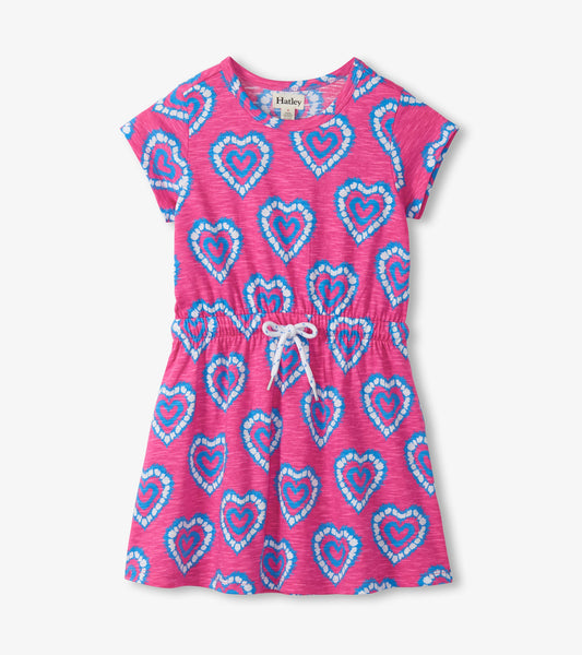 Girls Heart Burst Short Sleeve Dress - Hatley Girls