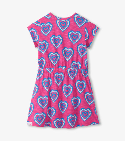 Girls Heart Burst Short Sleeve Dress - Hatley Girls