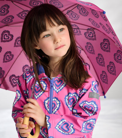 Girls Color Changing Heart Burst Zip-Up Rain Jacket - Hatley Girls