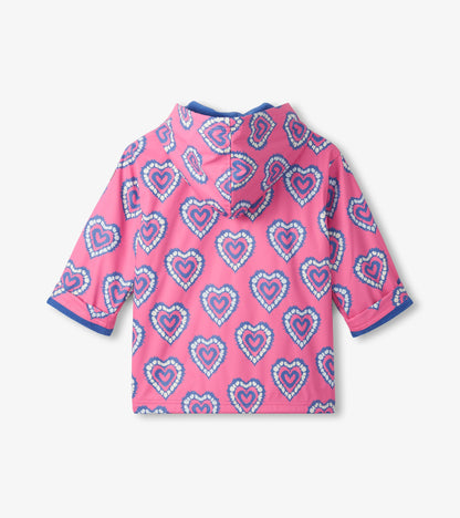 Girls Color Changing Heart Burst Zip-Up Rain Jacket - Hatley Girls