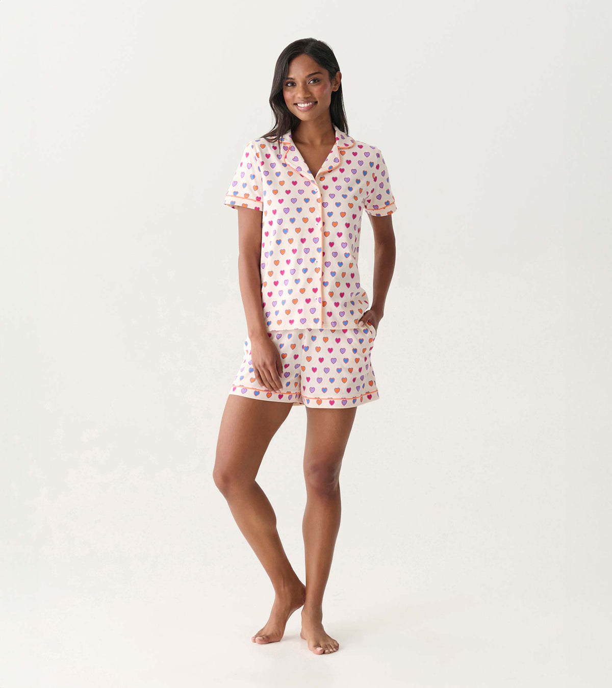 Women's Bunches of Hearts Short Pajama Set - Hatley Women