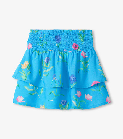 Girls Hyper Real Floral Smocked Waist Skirt - Hatley Girls