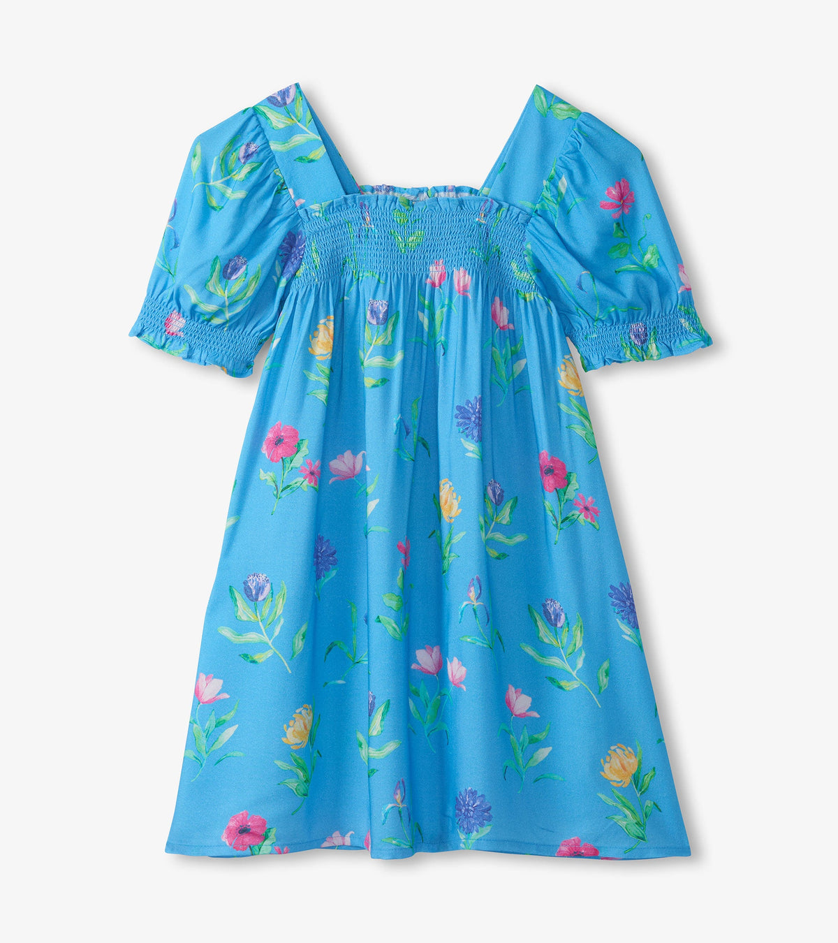 Girls Hyper Real Floral Smocked Dress - Hatley Girls
