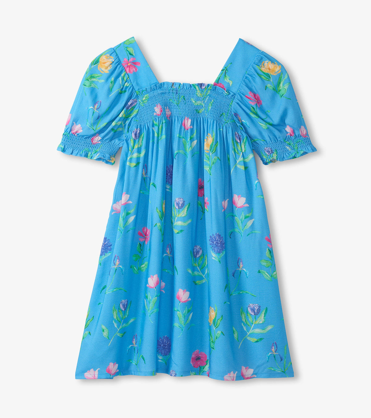 Girls Hyper Real Floral Smocked Dress - Hatley Girls