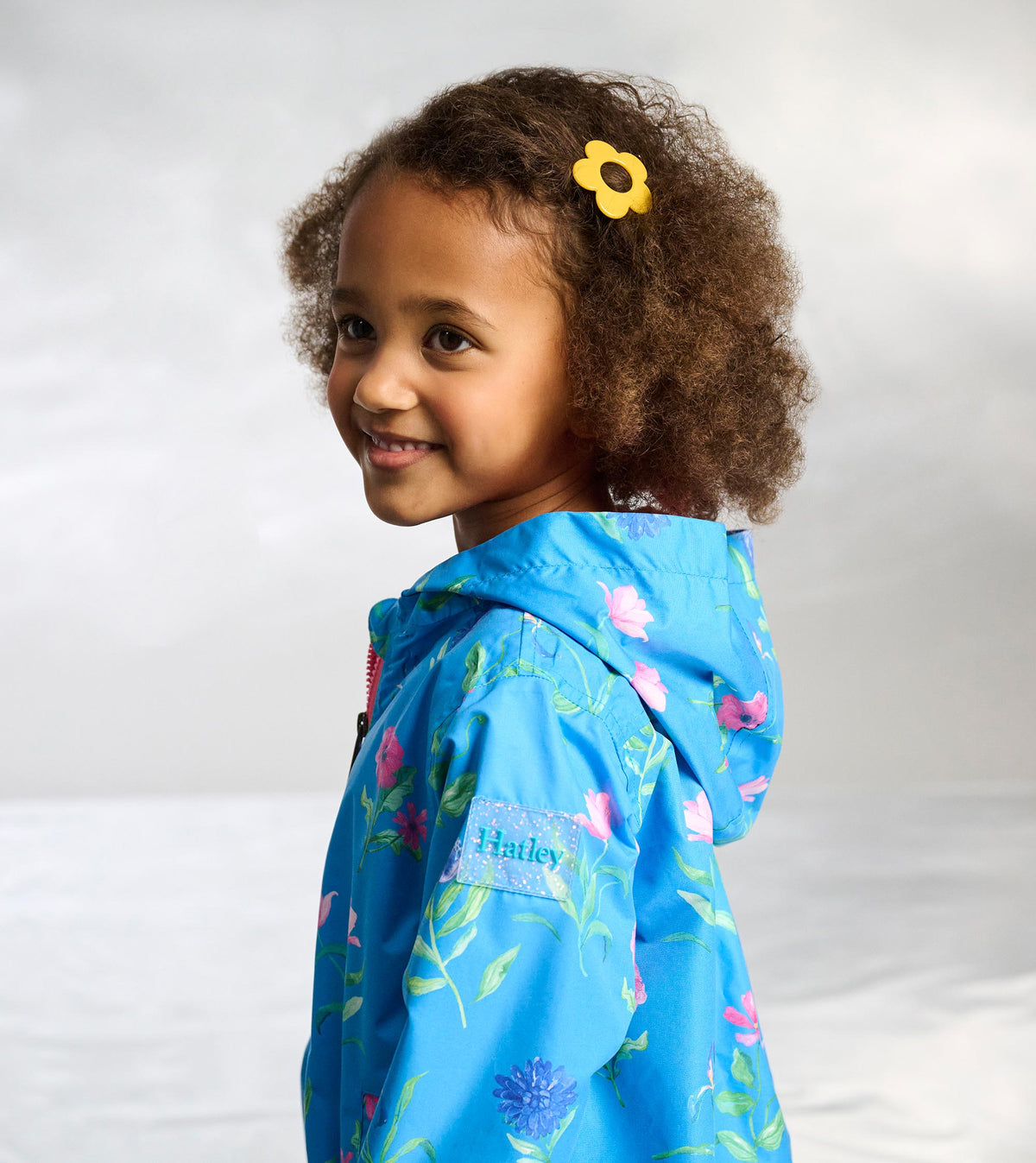 Girls Hyper Real Floral A-Line Swing Jacket - Hatley Girls