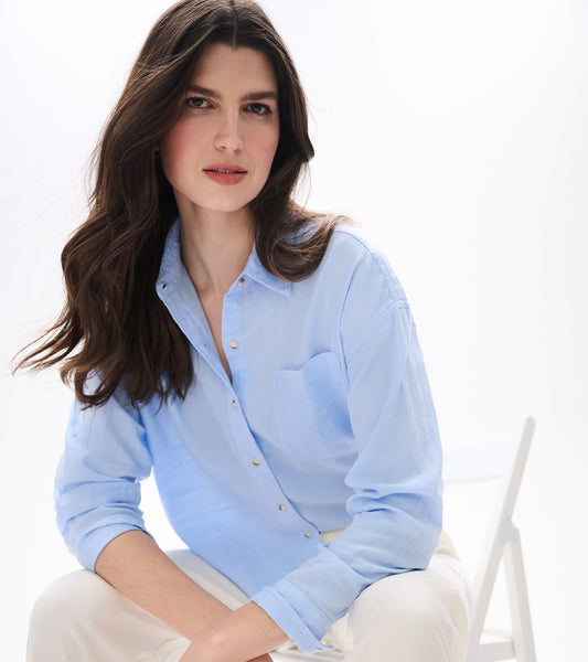 Relaxed Button Down - Light Blue Chambray - Hatley Women