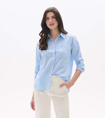 Relaxed Button Down - Light Blue Chambray - Hatley Women
