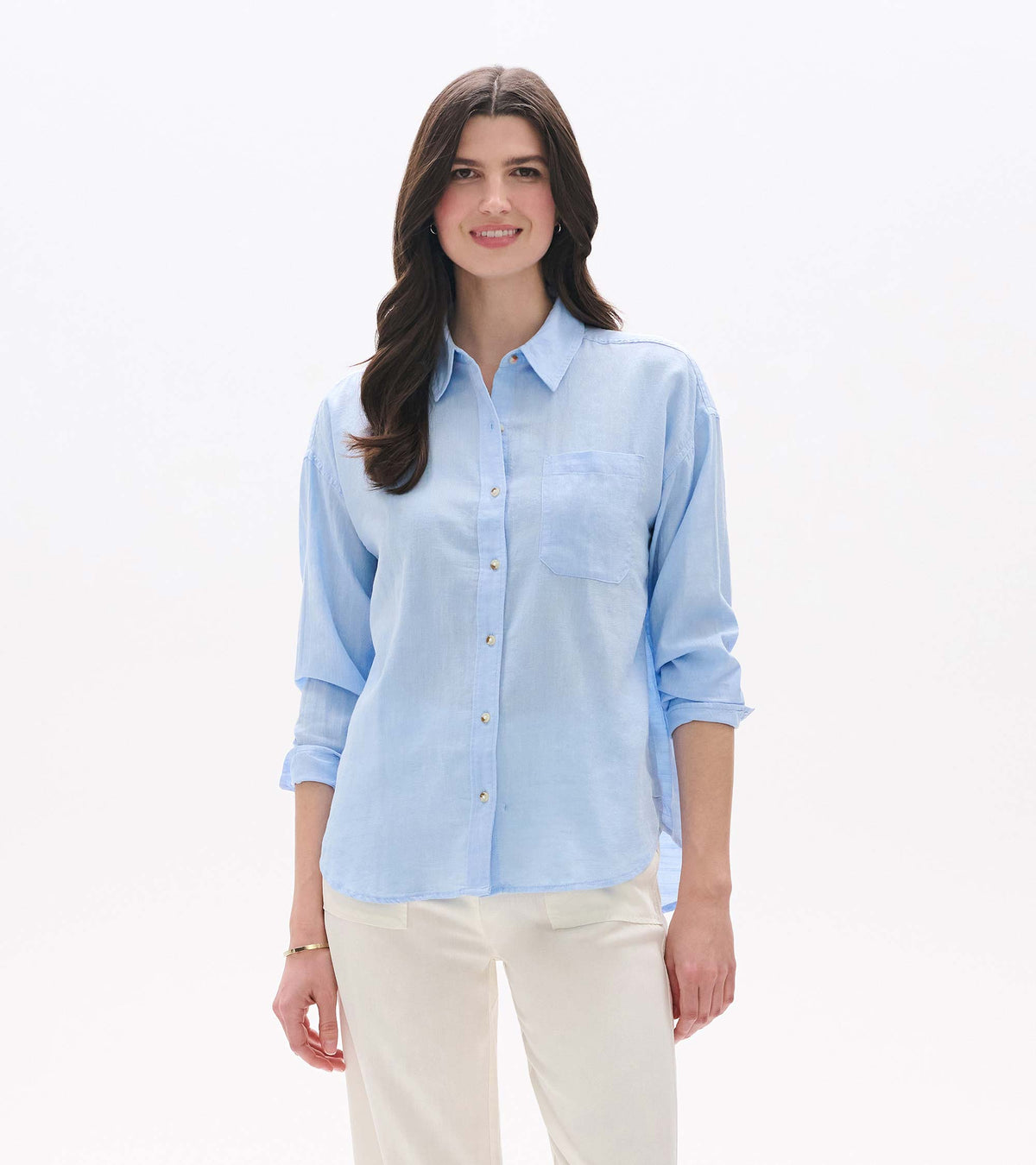 Relaxed Button Down - Light Blue Chambray - Hatley Women