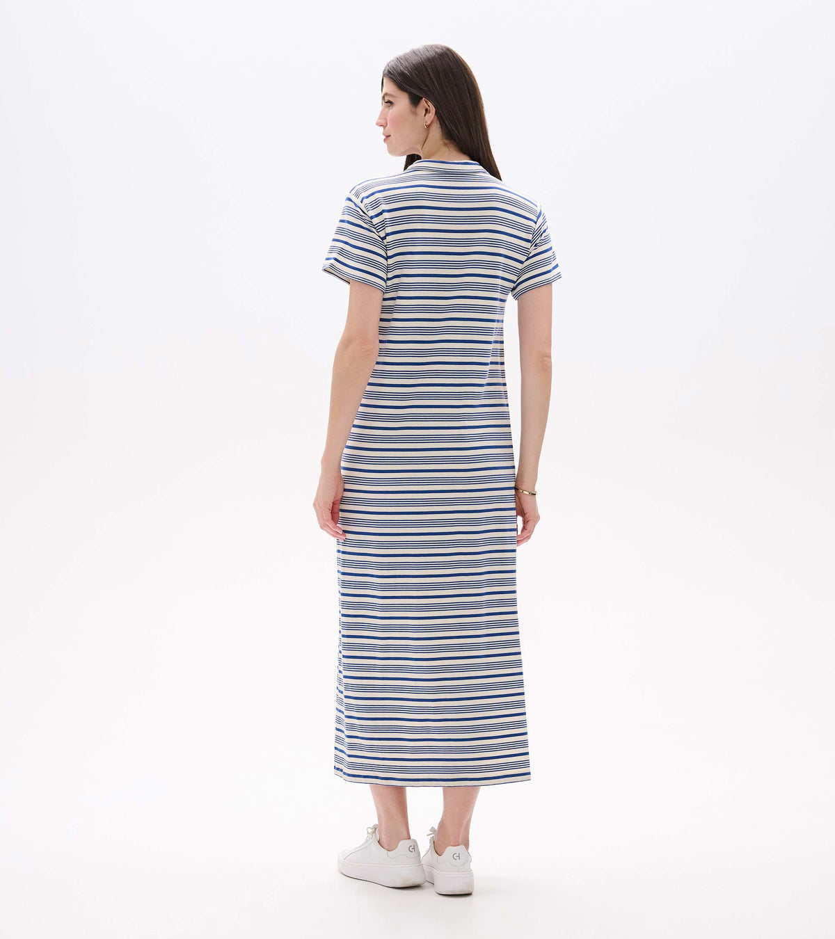 Contrast Zip Maxi Dress - Limoges Stripes - Hatley Women