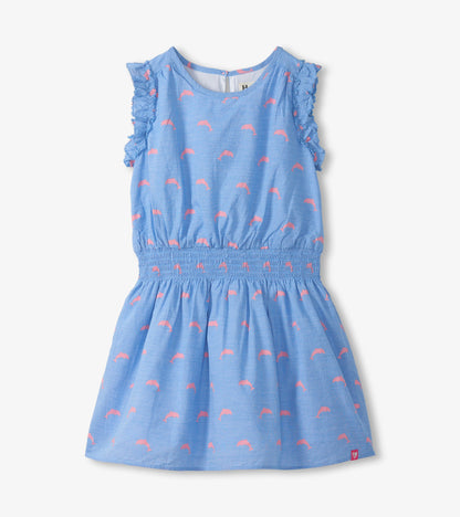 Girls Little Pink Dolphins Woven Play Dress - Hatley Girls