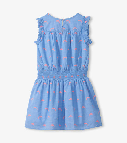Girls Little Pink Dolphins Woven Play Dress - Hatley Girls