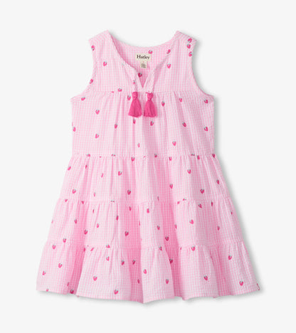 Girls Gingham Berries Tiered Dress - Hatley Girls