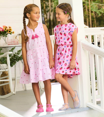 Girls Gingham Berries Tiered Dress - Hatley Girls