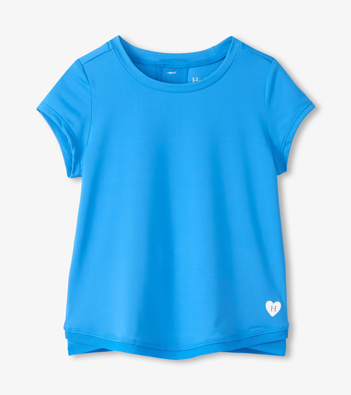Girls Malibu Blue Mesh Trim T-Shirt - Hatley Girls
