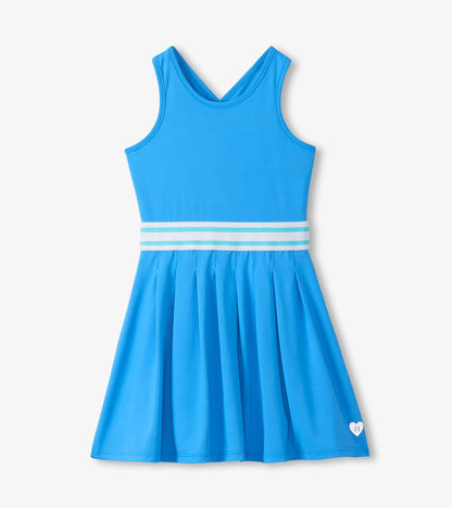 Girls Malibu Blue Pleated Active Dress - Hatley Girls