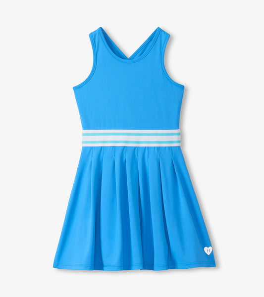Girls Malibu Blue Pleated Active Dress - Hatley Girls