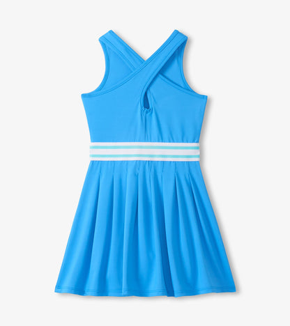Girls Malibu Blue Pleated Active Dress - Hatley Girls