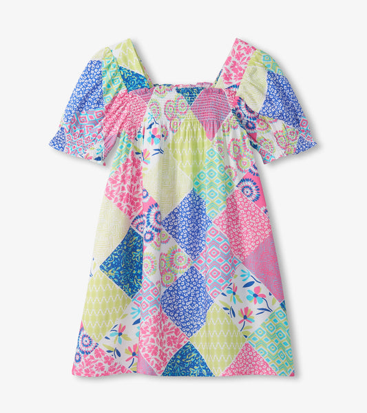Girls Mix-Up Patch Work Smocked Dress - Hatley Girls
