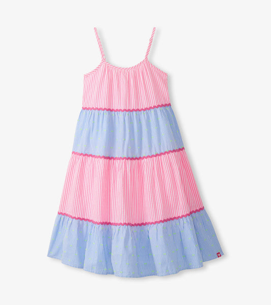 Girls Mixed Seersucker Strappy Midi Dress - Hatley Girls