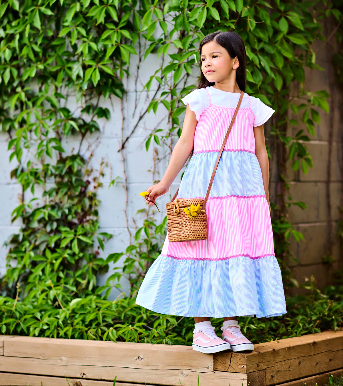 Girls Mixed Seersucker Strappy Midi Dress - Hatley Girls