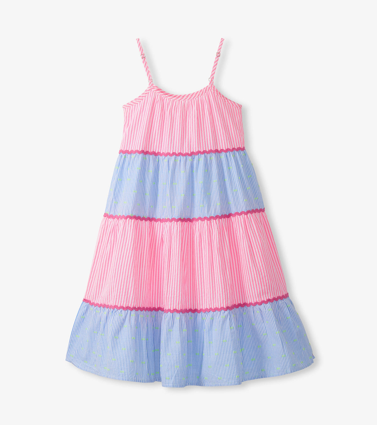 Girls Mixed Seersucker Strappy Midi Dress - Hatley Girls