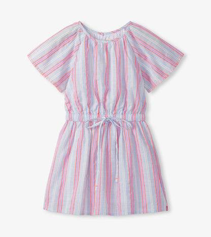 Girls Neon Chambray Stripes Woven Play Dress - Hatley Girls