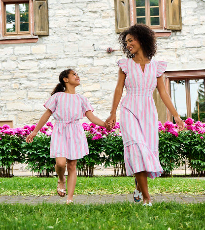 Girls Neon Chambray Stripes Woven Play Dress - Hatley Girls