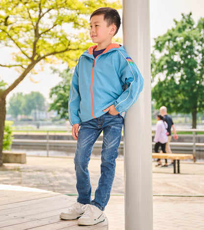 Boys Niagara Blue Jersey Lined-Rain Jacket - Hatley Boys