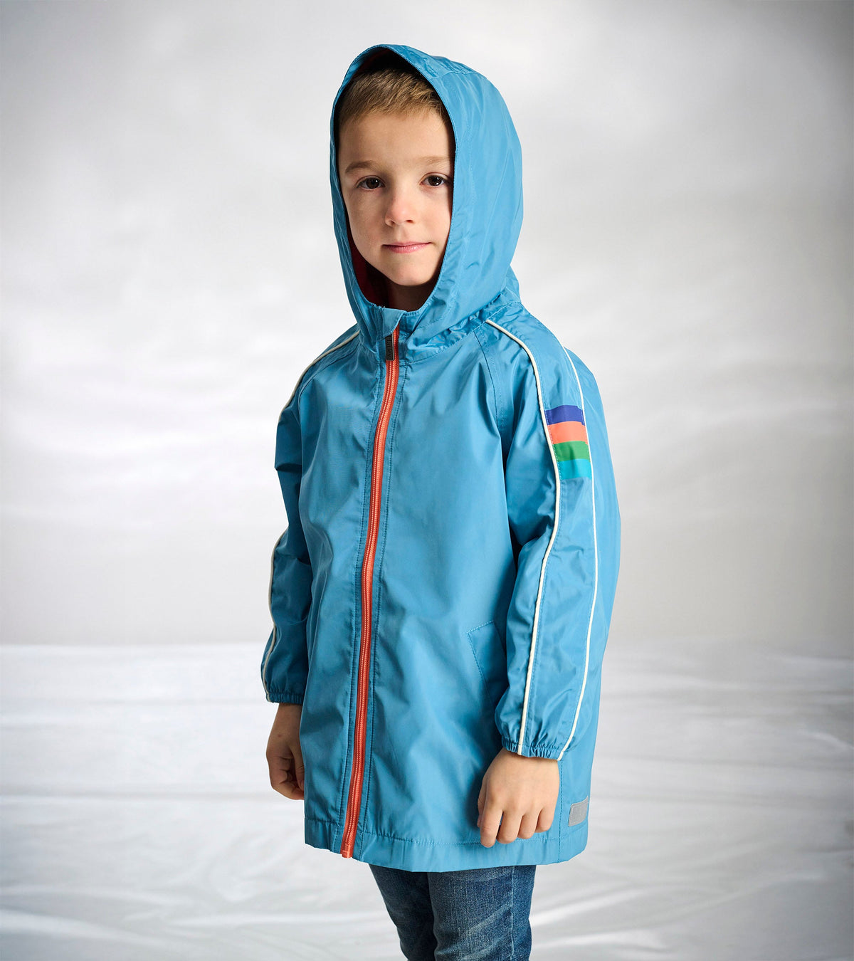 Boys Niagara Blue Jersey Lined-Rain Jacket - Hatley Boys