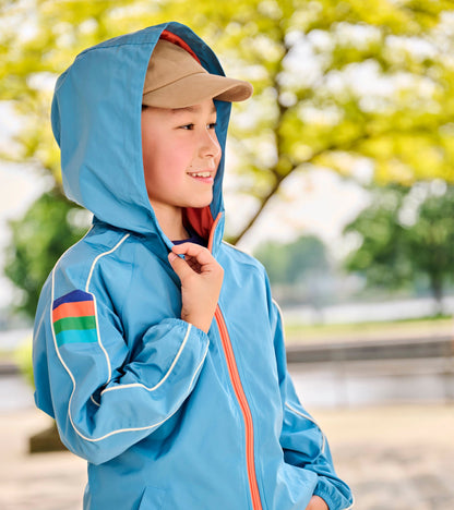 Boys Niagara Blue Jersey Lined-Rain Jacket - Hatley Boys