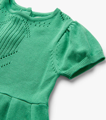 Baby & Toddler Girls Neptune Green Knit Pointelle Dress - Hatley Baby & Toddler