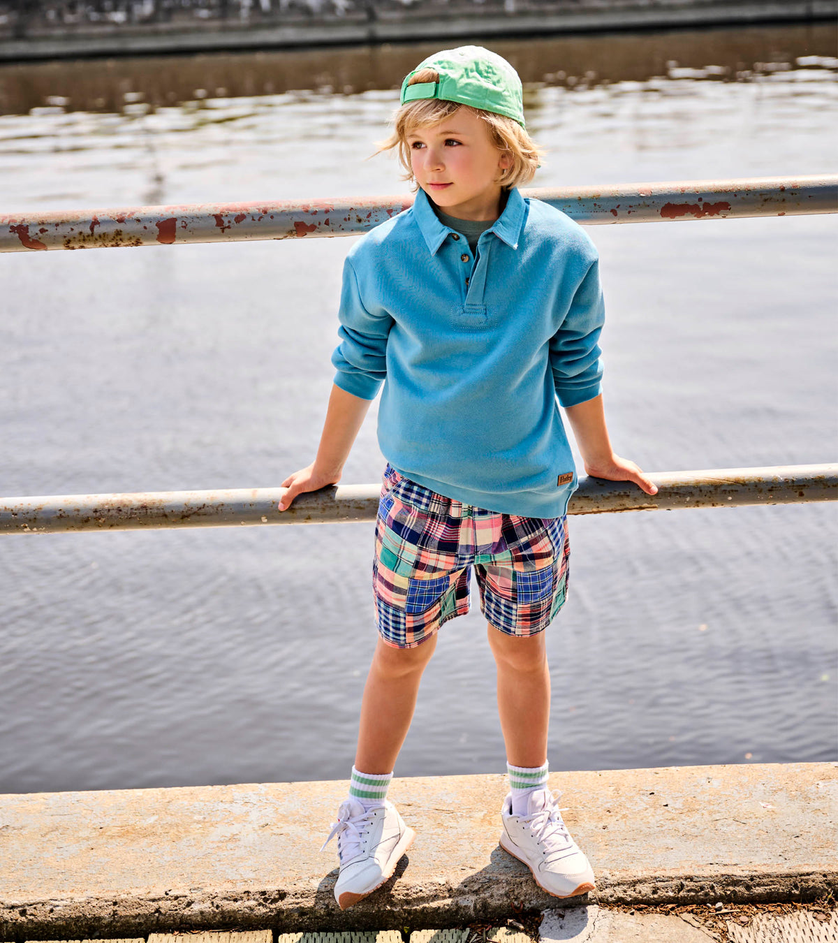 Boys Niagara Blue Rugby Sweatshirt - Hatley Boys