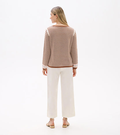 Pointelle Stripe Sweater - Neutral - Hatley Women